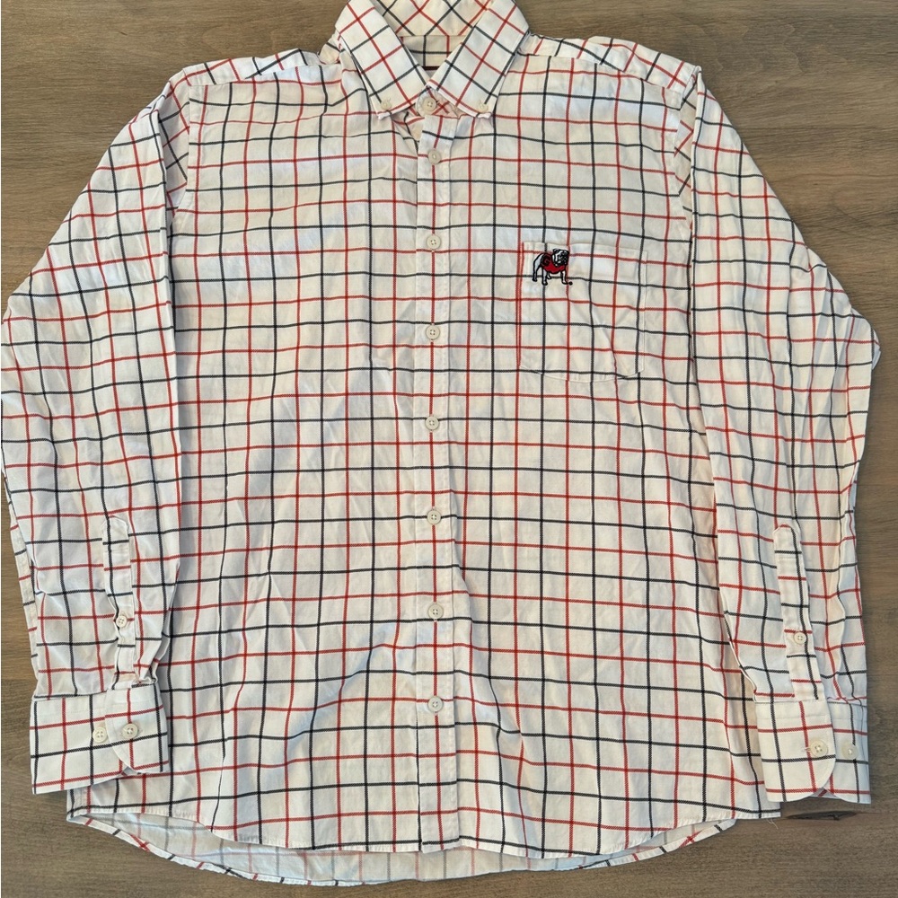 University of Georgia Long Sleeves Embroidered Button Down Size L